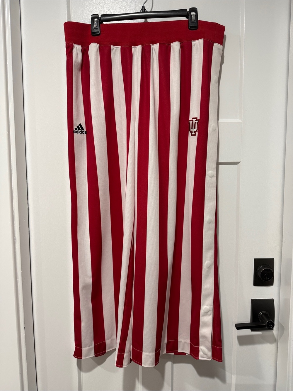 adidas Red and White IU Candy Stripe Snap Pants